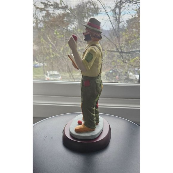Vintage Emmett Kelly Jr. (EKJ) Porcelain Clown by Flambro: Teacher w/base - Picture 2 of 5
